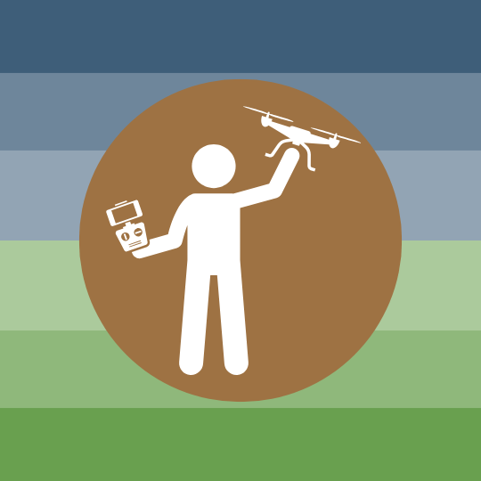 Icon of a person holding a drone