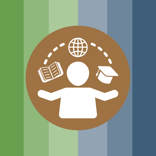 Icon of a person learning