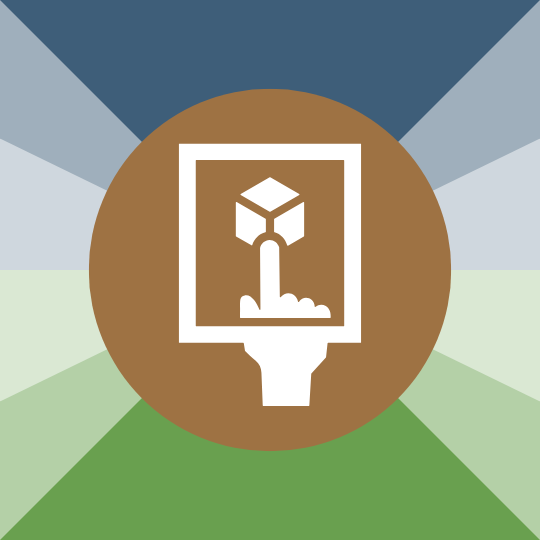 Icon of a finger touching a screen