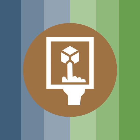Icon of a finger touching a screen