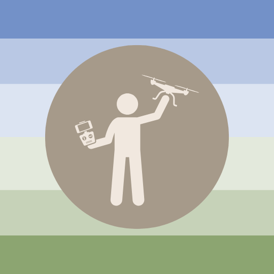 Icon of a person holding a drone