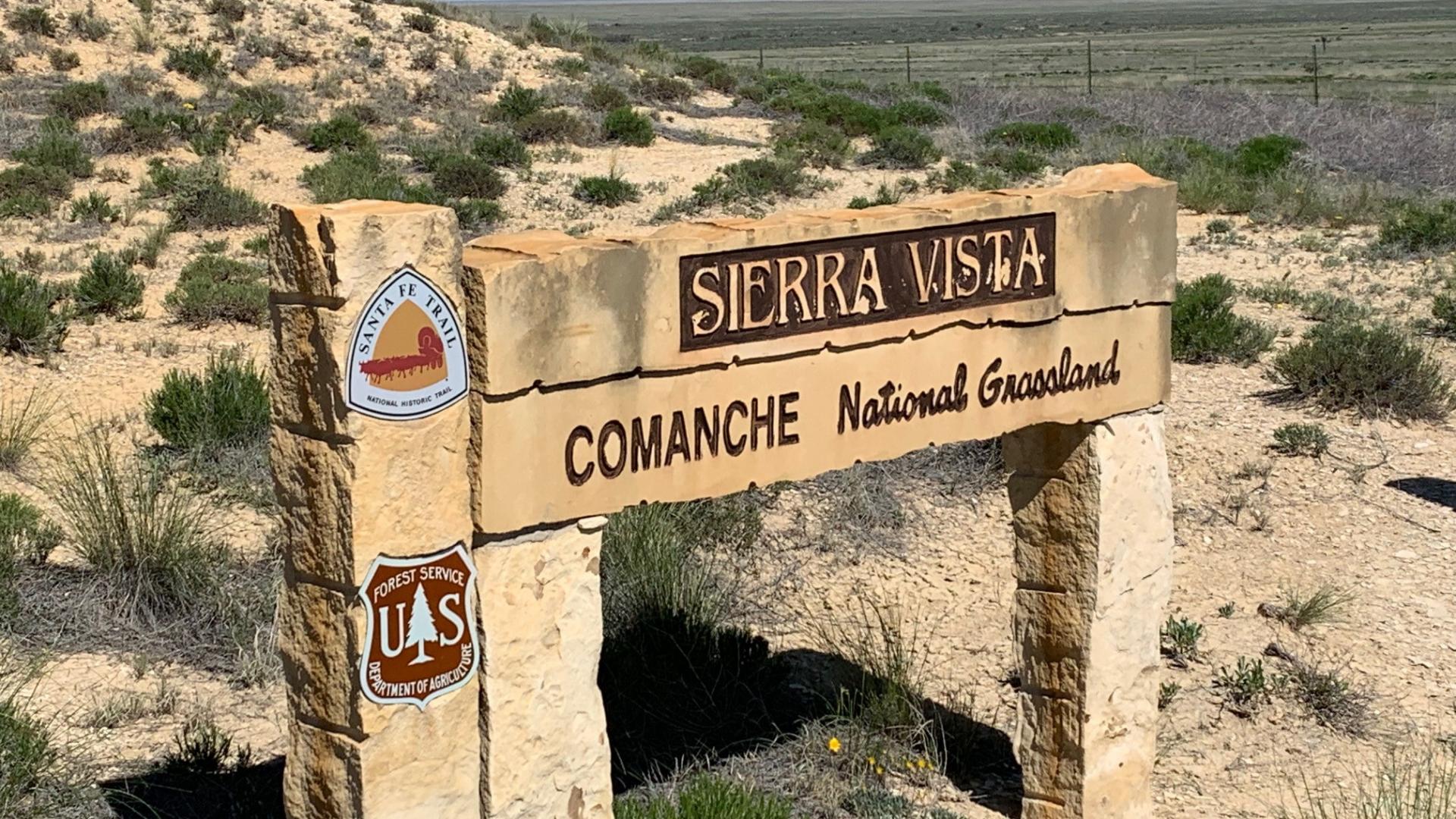 Comanche National Grassland sign