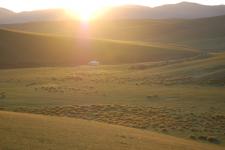 sunset over rangeland