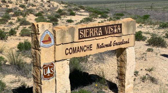 Comanche National Grassland sign