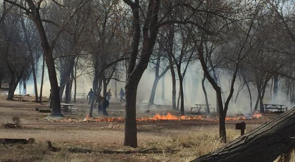 Prescribed fire around picnic area